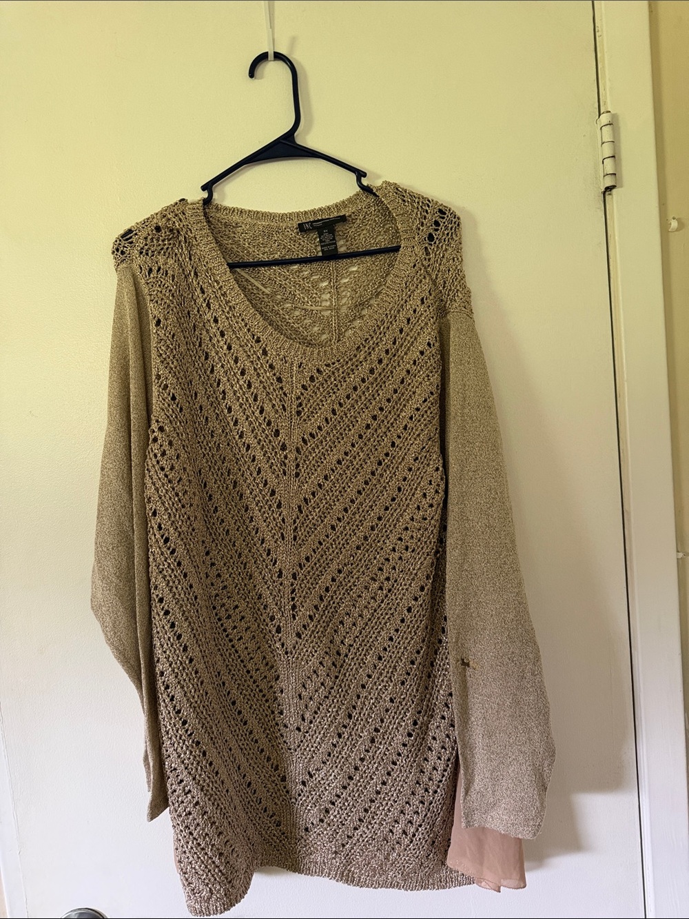 Apt. 9 Taupe Openwork Scoop-Neck Knit Sweater